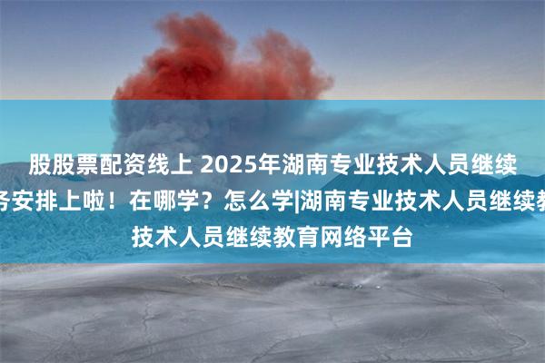 股股票配资线上 2025年湖南专业技术人员继续教育学习任务安排上啦！在哪学？怎么学|湖南专业技术人员继续教育网络平台