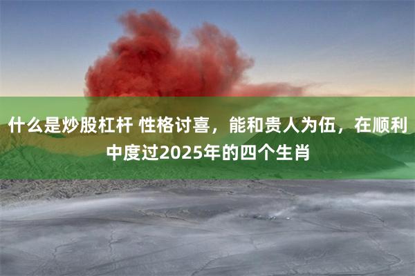 什么是炒股杠杆 性格讨喜，能和贵人为伍，在顺利中度过2025年的四个生肖