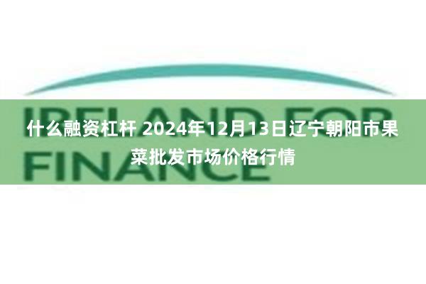 什么融资杠杆 2024年12月13日辽宁朝阳市果菜批发市场价格行情