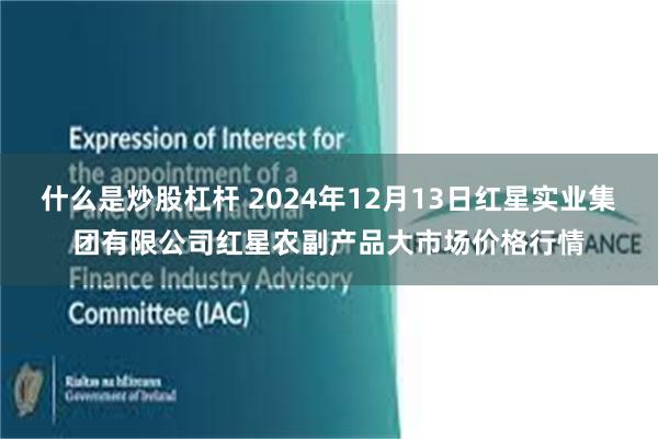 什么是炒股杠杆 2024年12月13日红星实业集团有限公司红星农副产品大市场价格行情