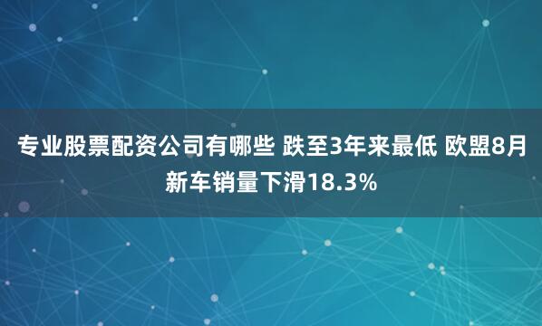 专业股票配资公司有哪些 跌至3年来最低 欧盟8月新车销量下滑18.3%