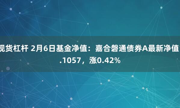 现货杠杆 2月6日基金净值：嘉合磐通债券A最新净值1.1057，涨0.42%