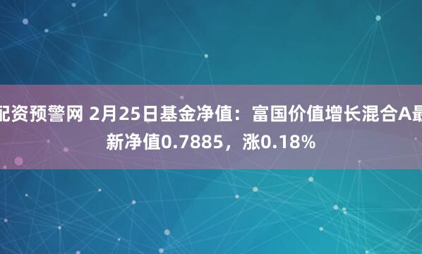 配资预警网 2月25日基金净值：富国价值增长混合A最新净值0.7885，涨0.18%